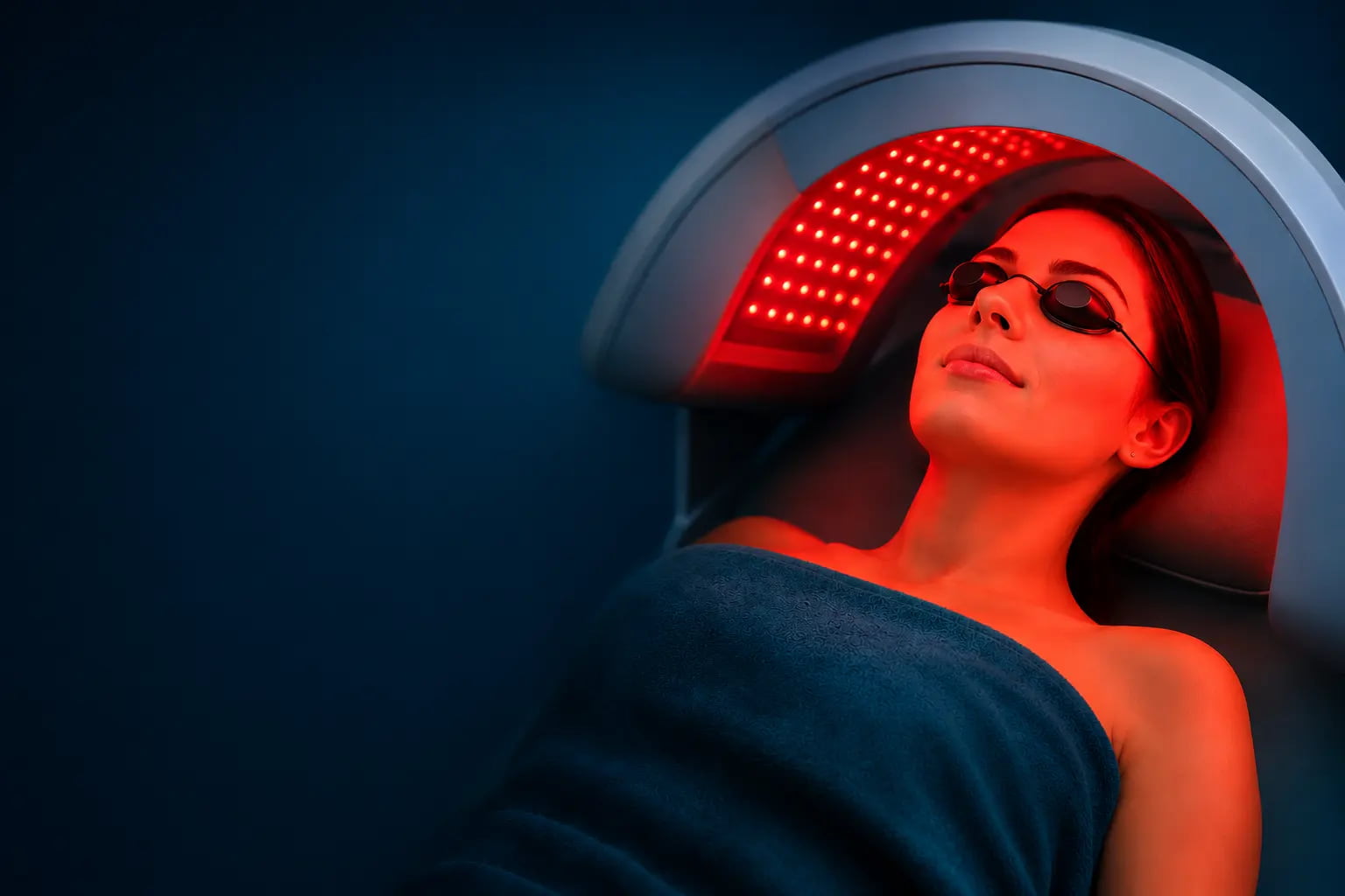 Full-body red light therapy bed at Reset Wellness in St. Augustine, FL
